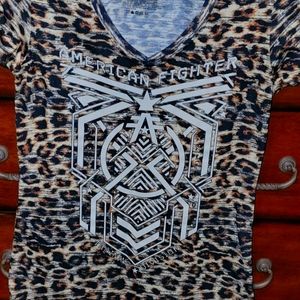 American fighter woman's v neck